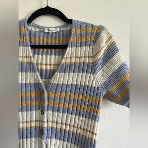 Madewell Glencrest Button Front Sweater Tee in Stripe Size Large EUC - Picture 8 of 11